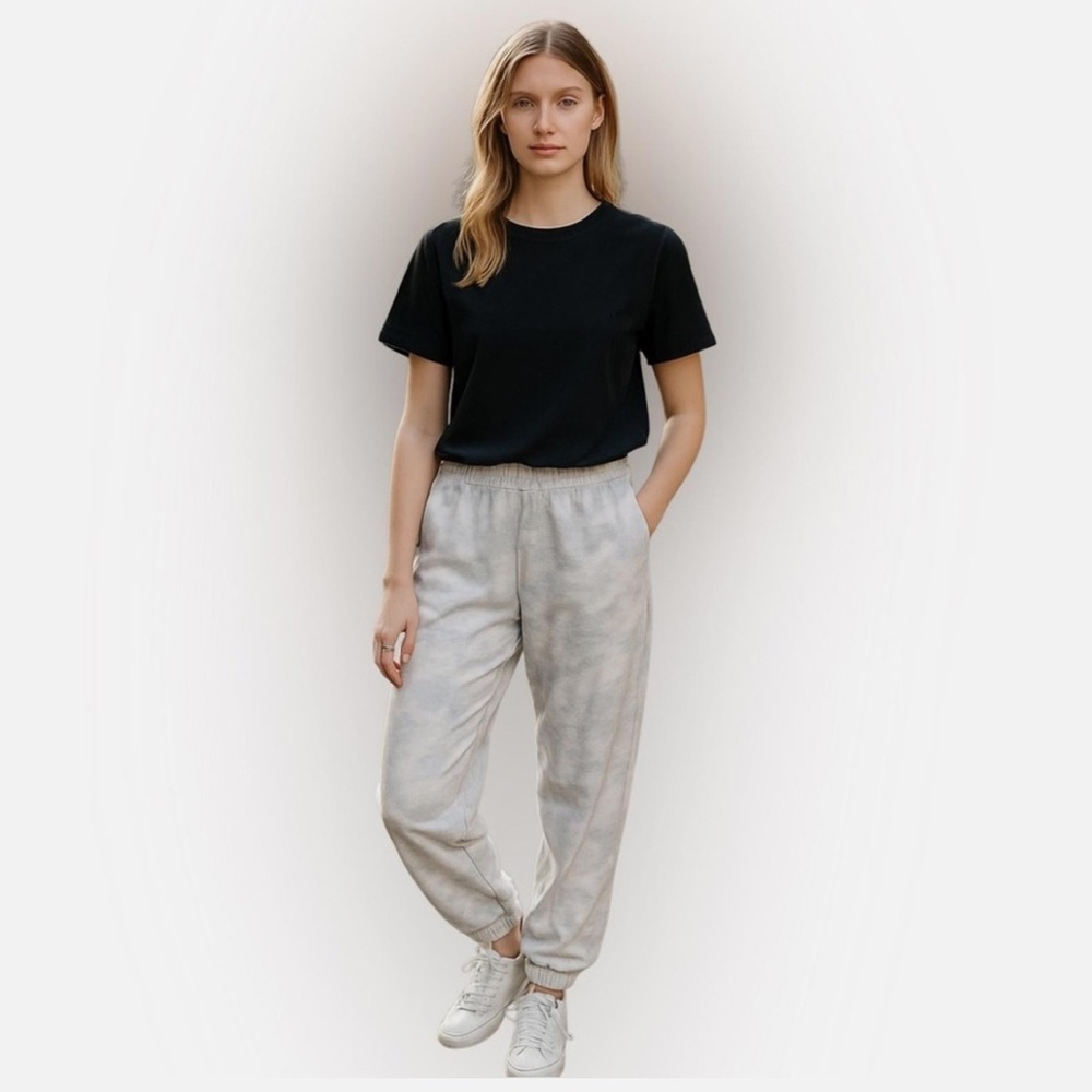 TNA Cozy Fleece Sweatpants - Blue and White Cloud Tie Dye